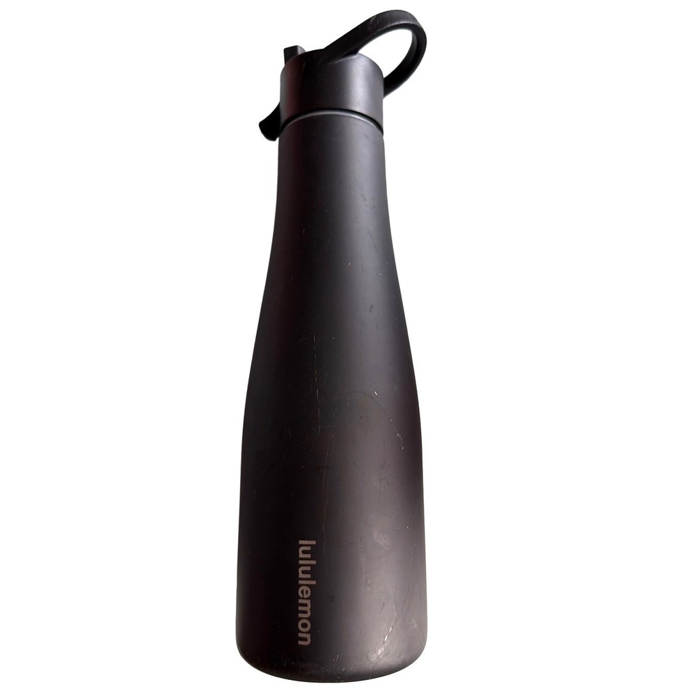 Lululemon Stay Cold Keep Cool Water Bottle Stainless Double Insulated Black 18OZ